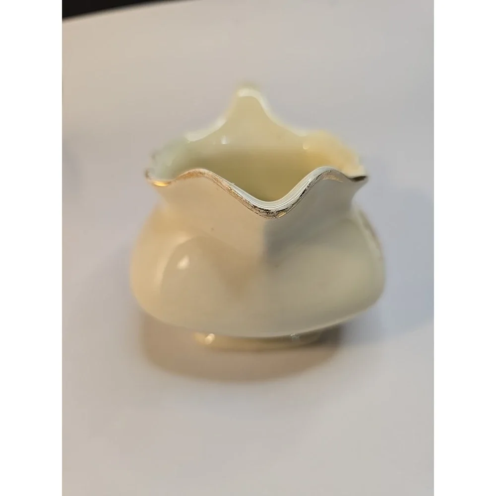 W. S. George Lido Canarytone Mid-Century Modern Floral‎ Creamer 147A Made in USA